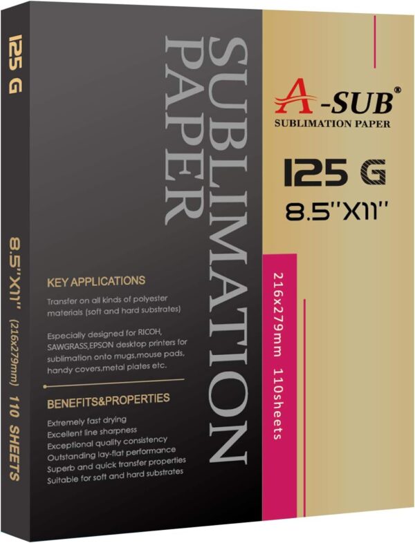 Sublimation Paper 8.5x11 Inch | Sublimation Printer for Crafters & Small Businesses