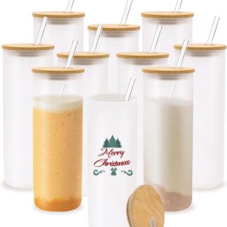 Shop the Straight Glass Skinny Tumblers for vibrant sublimation printing on t-shirts