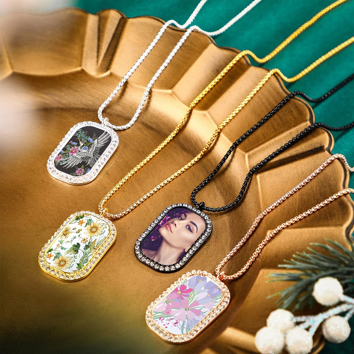 Shop the Sublimation Blank Necklace with Chain for vibrant sublimation printing on t-shirts