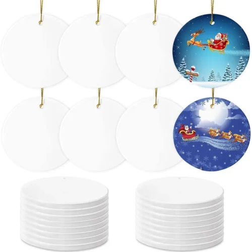 Round Porcelain Ornament Blanks | Sublimation Printer for Crafters & Small Businesses